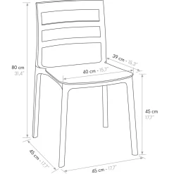 Garnero Arredamenti Sedie Polipropilene-Sedia da pranzo impilabile moderna in polipropilene Nature Grigio