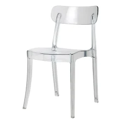 Garnero Arredamenti Sedie Polipropilene|Sedie Trasparenti E Plexiglass-Sedia da pranzo impilabile policarbonato trasparente Cristallo
