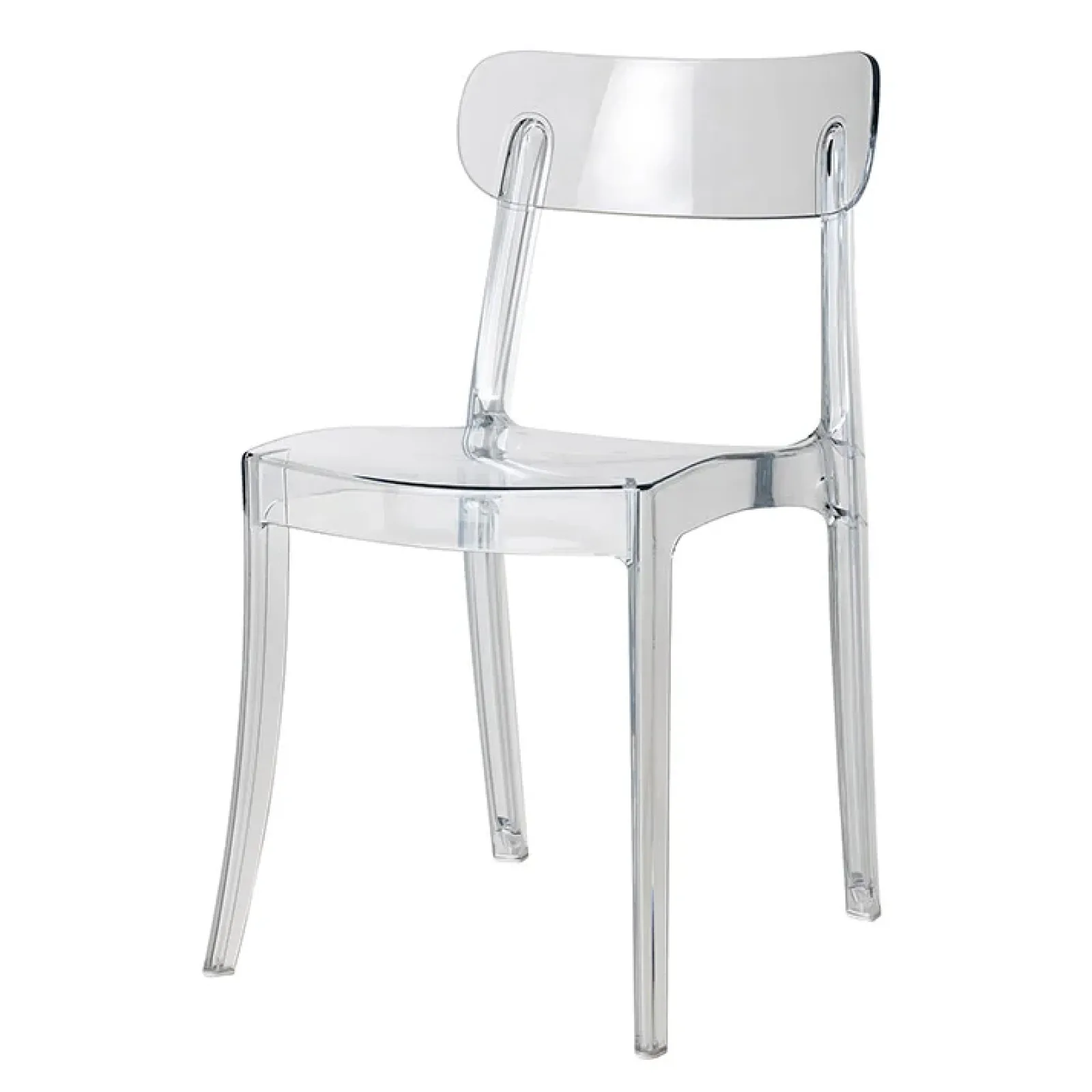 Garnero Arredamenti Sedie Polipropilene|Sedie Trasparenti E Plexiglass-Sedia da pranzo impilabile policarbonato trasparente Cristallo