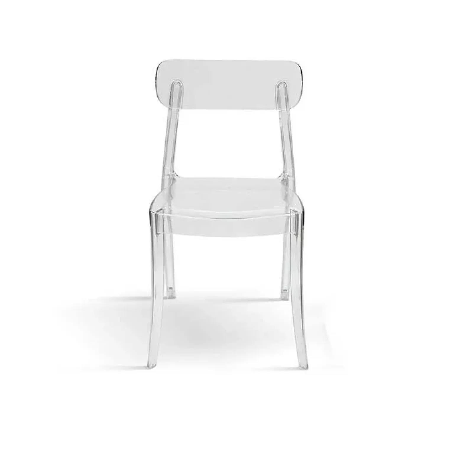 Garnero Arredamenti Sedie Polipropilene|Sedie Trasparenti E Plexiglass-Sedia da pranzo impilabile policarbonato trasparente Cristallo