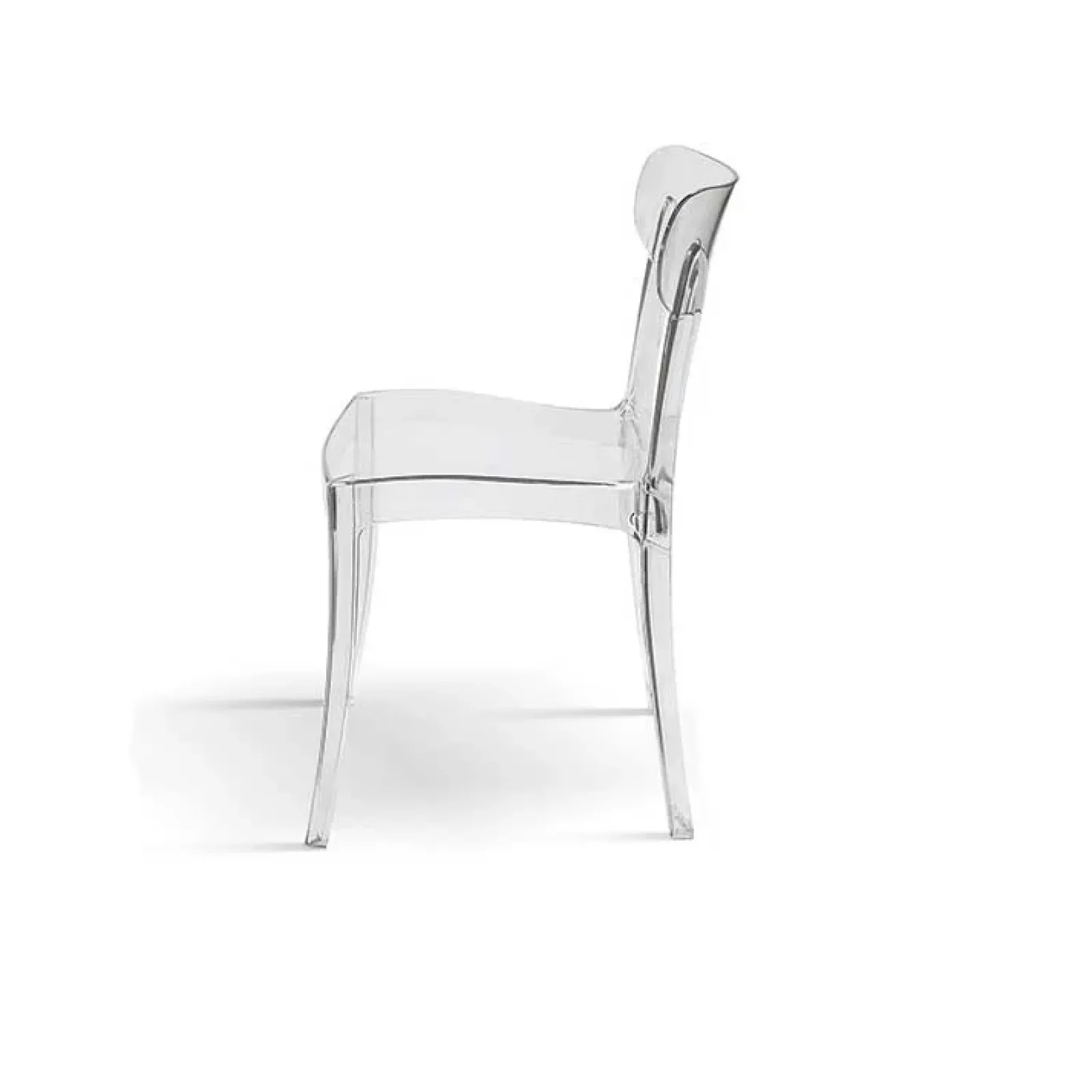 Garnero Arredamenti Sedie Polipropilene|Sedie Trasparenti E Plexiglass-Sedia da pranzo impilabile policarbonato trasparente Cristallo