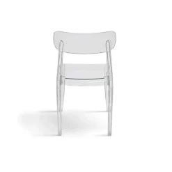 Garnero Arredamenti Sedie Polipropilene|Sedie Trasparenti E Plexiglass-Sedia da pranzo impilabile policarbonato trasparente Cristallo
