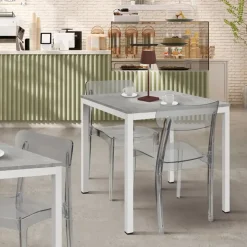 Garnero Arredamenti Sedie Polipropilene|Sedie Trasparenti E Plexiglass-Sedia da pranzo impilabile policarbonato trasparente Cristallo