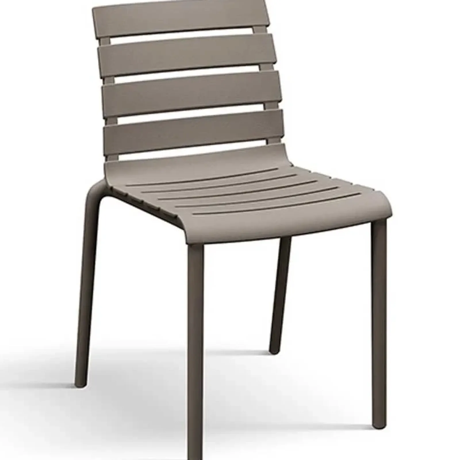 Garnero Arredamenti Sedie Polipropilene-Sedia da pranzo impilabile moderna in polipropilene Cesca Tortora