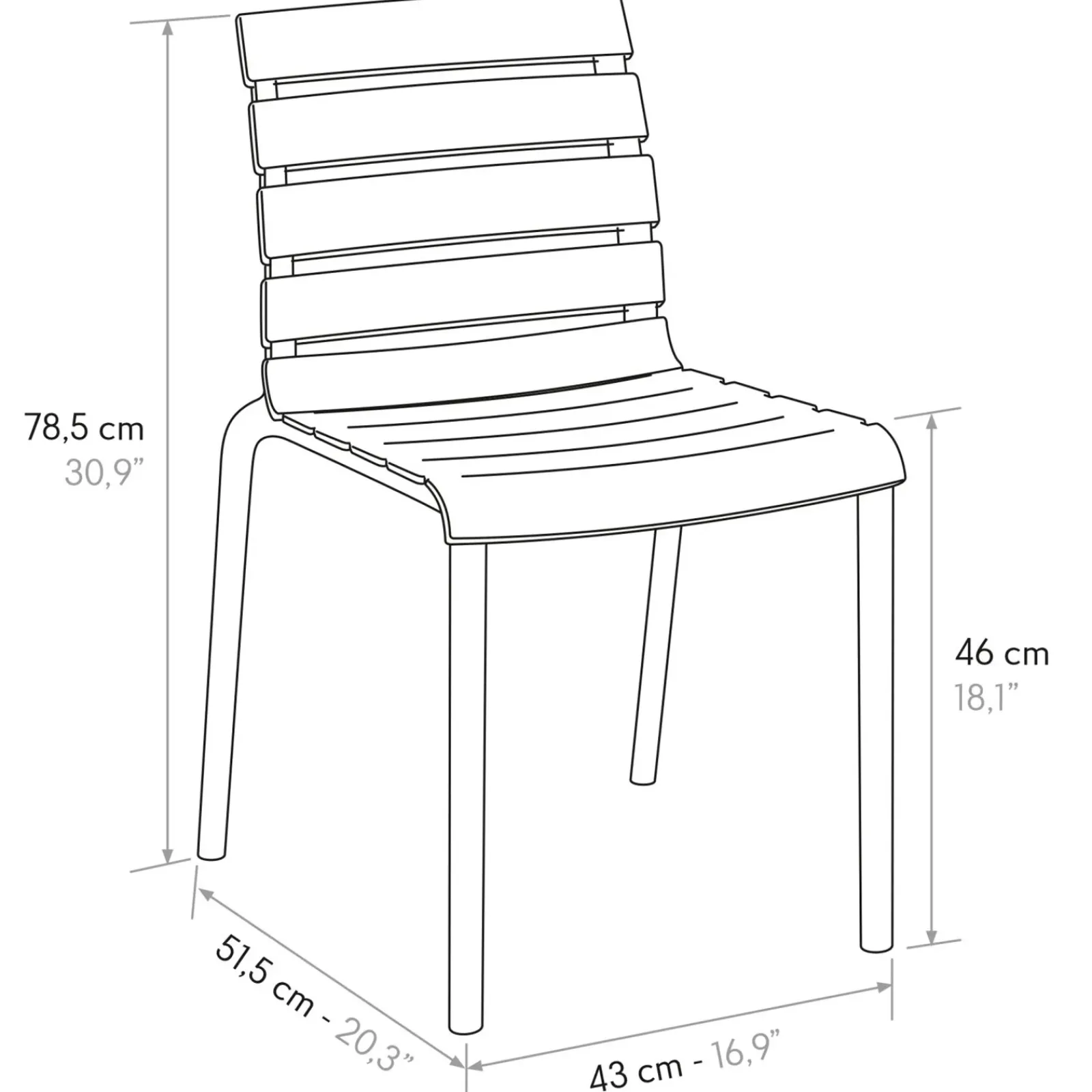 Garnero Arredamenti Sedie Polipropilene-Sedia da pranzo impilabile moderna in polipropilene Cesca Tortora