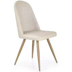 Garnero Arredamenti Sedie Imbottite Ecopelle-Sedia da pranzo in ecopelle beige rovere miele Romea Beige - Rovere