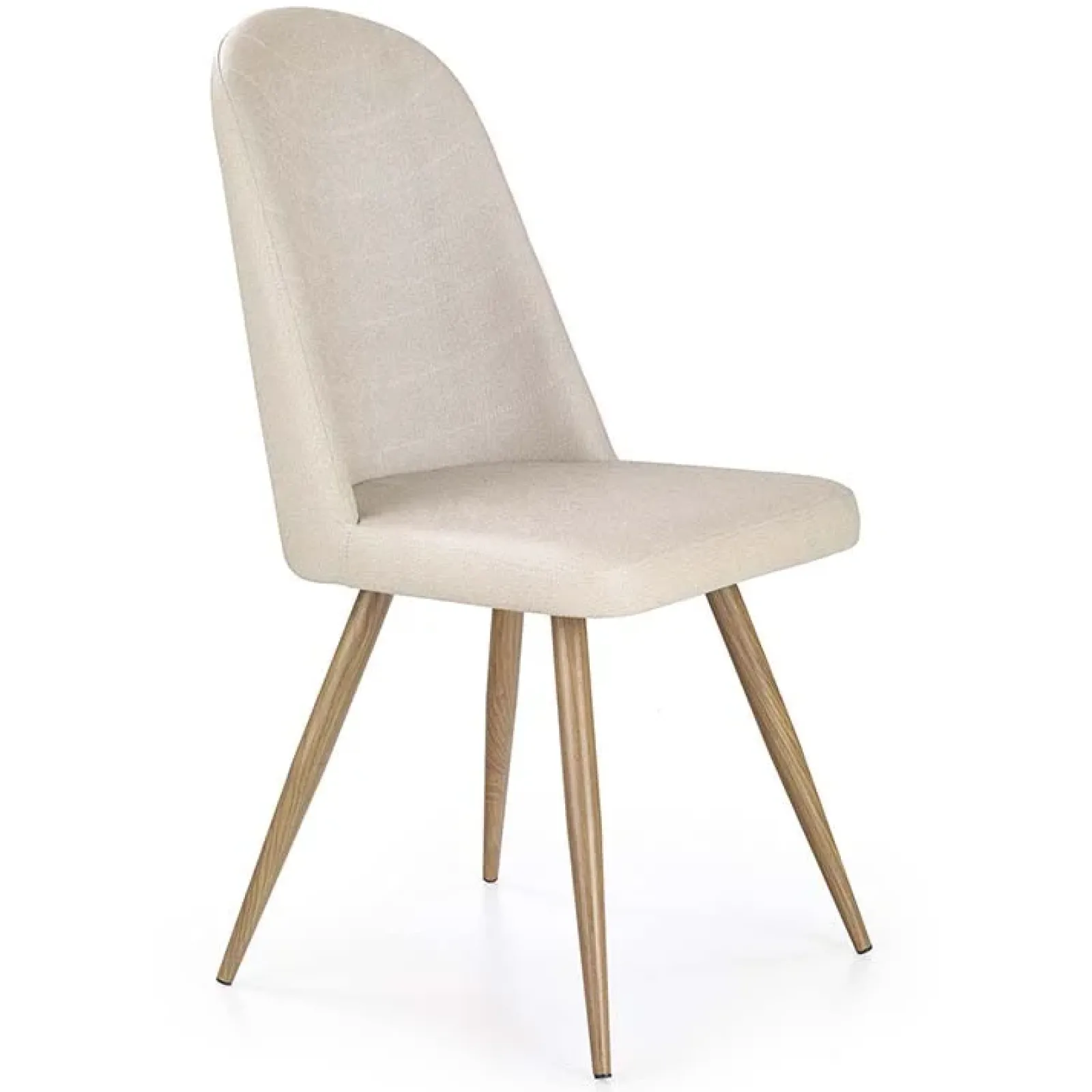 Garnero Arredamenti Sedie Imbottite Ecopelle-Sedia da pranzo in ecopelle beige rovere miele Romea Beige - Rovere