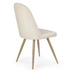 Garnero Arredamenti Sedie Imbottite Ecopelle-Sedia da pranzo in ecopelle beige rovere miele Romea Beige - Rovere