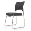 Garnero Arredamenti Sedie Sala Attesa|Sedie Imbottite Ecopelle-Sedia da pranzo in ecopelle nero acciaio Algeri