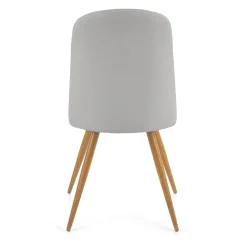 Garnero Arredamenti Sedie Imbottite Ecopelle-Sedia da pranzo in ecopelle grigia rovere miele Romea Grigio - Rovere