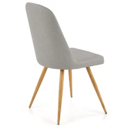 Garnero Arredamenti Sedie Imbottite Ecopelle-Sedia da pranzo in ecopelle grigia rovere miele Romea Grigio - Rovere