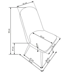 Garnero Arredamenti Sedie Imbottite Ecopelle-Sedia da pranzo in ecopelle grigia rovere miele Romea Grigio - Rovere