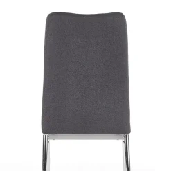 Garnero Arredamenti Sedie In Tessuto-Sedia da pranzo in tessuto scuro con gambe in metallo Amanda Grigio