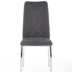 Garnero Arredamenti Sedie In Tessuto-Sedia da pranzo in tessuto scuro con gambe in metallo Amanda Grigio