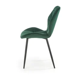 Garnero Arredamenti Sedie In Tessuto-Sedia da pranzo in tessuto moderna scuro nero Cotton Verde