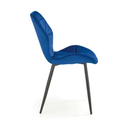 Garnero Arredamenti Sedie In Tessuto-Sedia da pranzo in tessuto moderna nero Cotton Blu