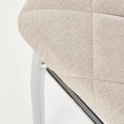 Garnero Arredamenti Sedie In Tessuto-Sedia da pranzo in tessuto con gambe in metallo Amanda Beige