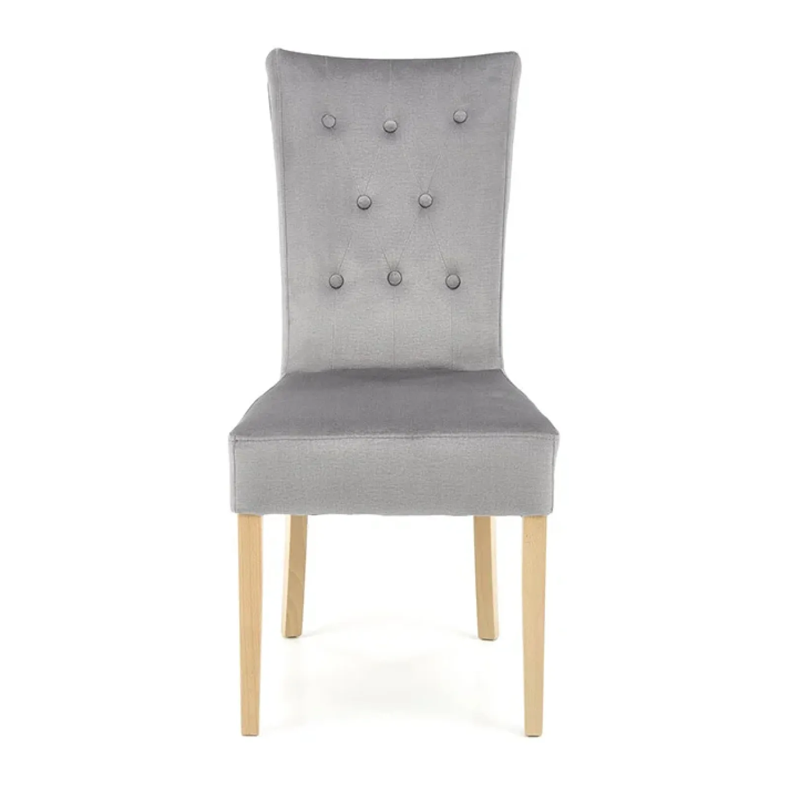 Garnero Arredamenti Sedie In Tessuto-Sedia da pranzo in velluto rovere chiaro chiaro Vaduz Grigio