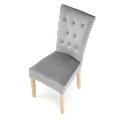 Garnero Arredamenti Sedie In Tessuto-Sedia da pranzo in velluto rovere chiaro chiaro Vaduz Grigio