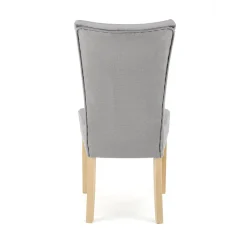 Garnero Arredamenti Sedie In Tessuto-Sedia da pranzo in velluto rovere chiaro chiaro Vaduz Grigio