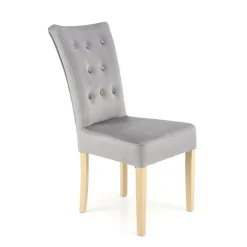 Garnero Arredamenti Sedie In Tessuto-Sedia da pranzo in velluto rovere chiaro chiaro Vaduz Grigio