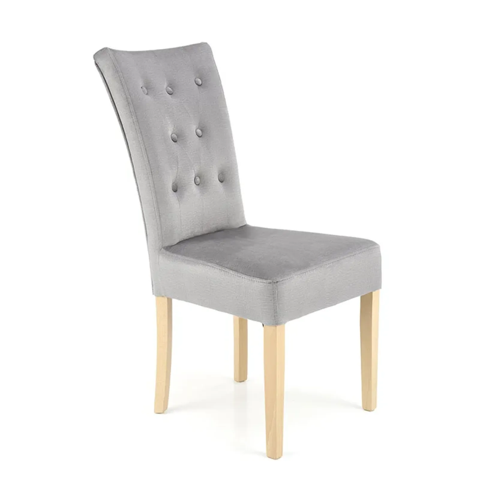 Garnero Arredamenti Sedie In Tessuto-Sedia da pranzo in velluto rovere chiaro chiaro Vaduz Grigio