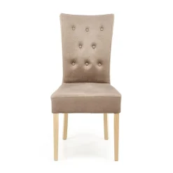 Garnero Arredamenti Sedie In Tessuto-Sedia da pranzo in velluto rovere chiaro Vaduz Beige