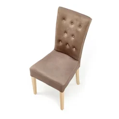 Garnero Arredamenti Sedie In Tessuto-Sedia da pranzo in velluto rovere chiaro Vaduz Beige