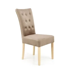 Garnero Arredamenti Sedie In Tessuto-Sedia da pranzo in velluto rovere chiaro Vaduz Beige