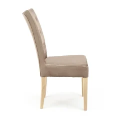 Garnero Arredamenti Sedie In Tessuto-Sedia da pranzo in velluto rovere chiaro Vaduz Beige