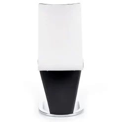 Garnero Arredamenti Sedie Imbottite Ecopelle-Sedia da pranzo moderna in ecopelle nero bianco gamba in acciaio Elina