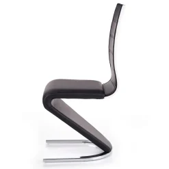 Garnero Arredamenti Sedie Imbottite Ecopelle-Sedia da pranzo moderna in ecopelle nero bianco gamba in acciaio Elina