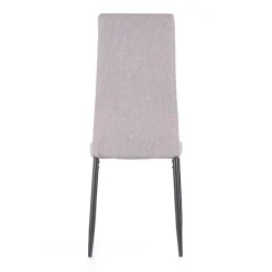 Garnero Arredamenti Sedie In Tessuto-Sedia da pranzo moderna in tessuto grigio e metallo nero Ylenia