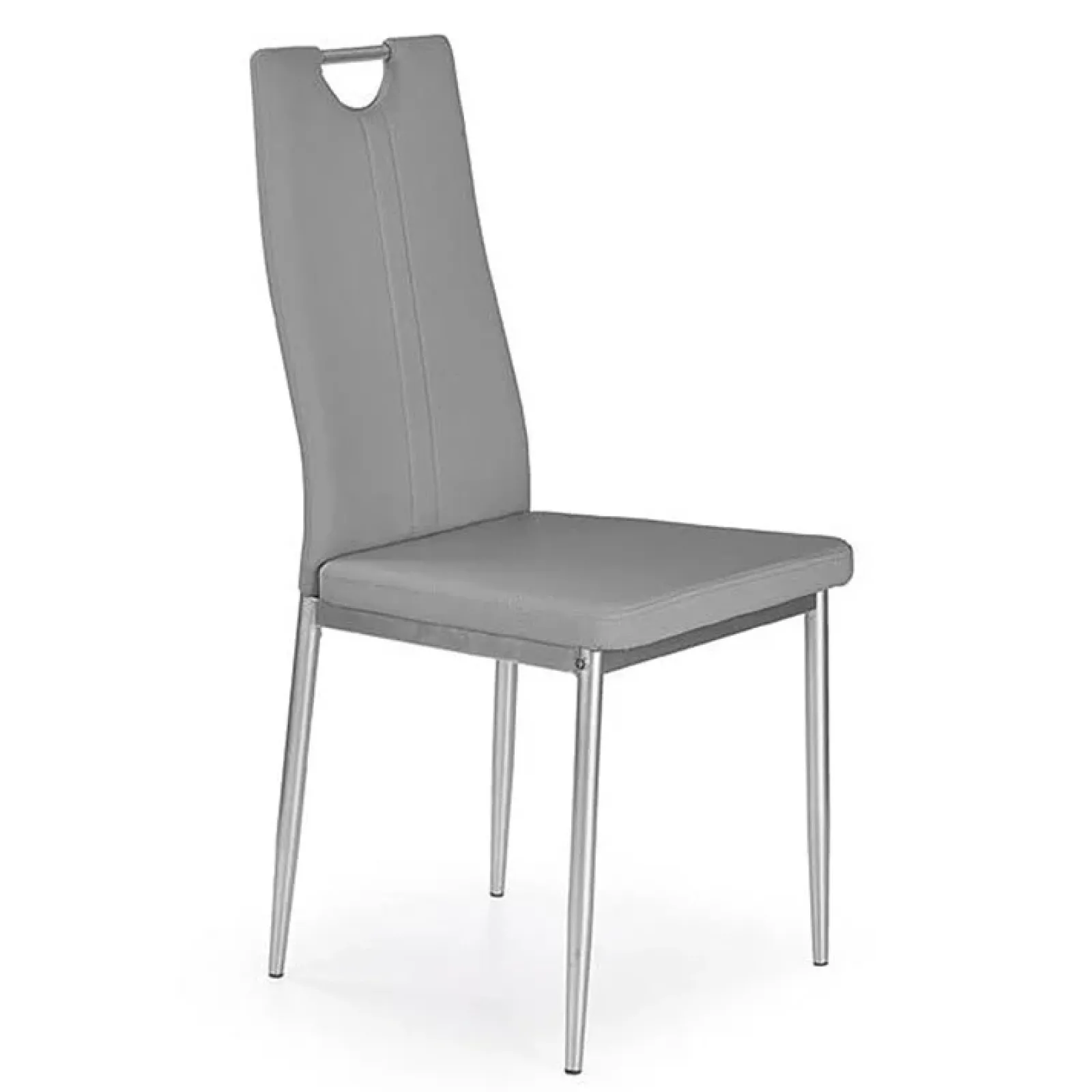Garnero Arredamenti Sedie Imbottite Ecopelle-Sedia da pranzo moderna in ecopelle con gambe in acciaio Ginevra Gihome® Grigio