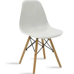 Garnero Arredamenti Sedie Polipropilene-Sedia da pranzo stile scandinavo in polipropilene gambe legno Efesto Bianco