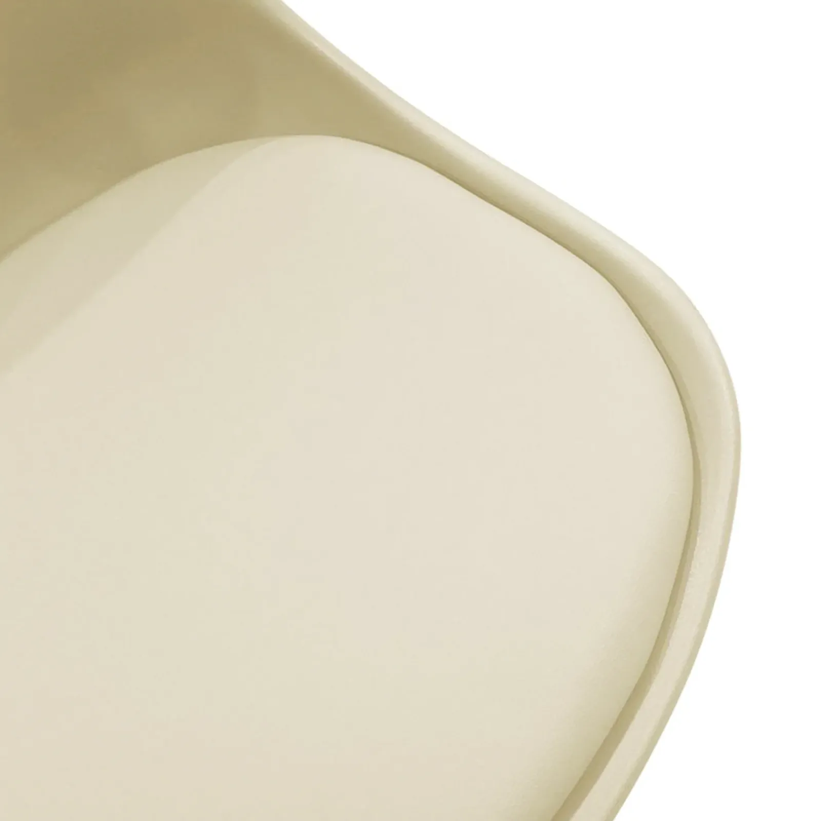 Garnero Arredamenti Sedie Imbottite Ecopelle|Sedie Polipropilene-Sedia da pranzo stile scandinavo imbottita beige gambe legno Riccia Beige - Rovere