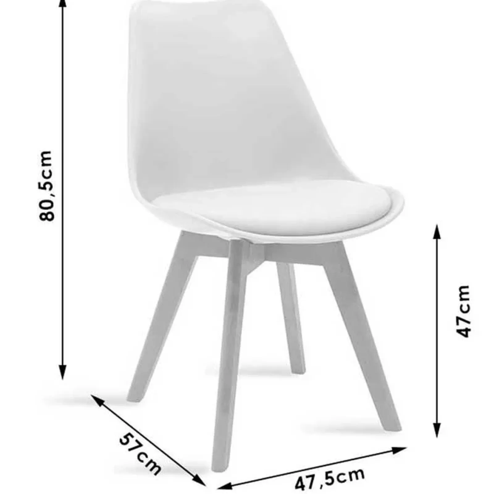 Garnero Arredamenti Sedie Imbottite Ecopelle|Sedie Polipropilene-Sedia da pranzo stile scandinavo imbottita beige gambe legno Riccia Beige - Rovere