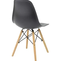 Garnero Arredamenti Sedie Polipropilene-Sedia da pranzo stile scandinavo in polipropilene gambe legno Efesto Nero