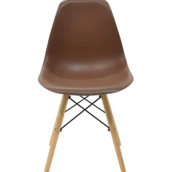 Garnero Arredamenti Sedie Polipropilene-Sedia da pranzo stile scandinavo in polipropilene gambe legno Efesto Marrone