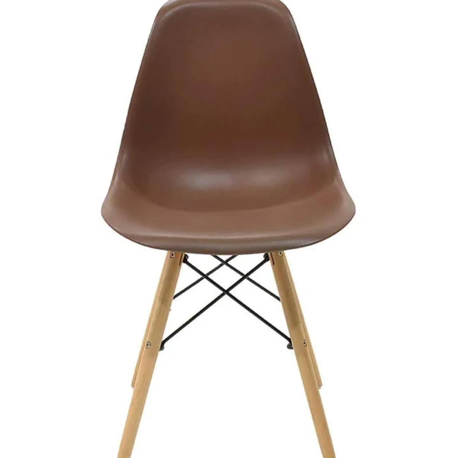 Garnero Arredamenti Sedie Polipropilene-Sedia da pranzo stile scandinavo in polipropilene gambe legno Efesto Marrone