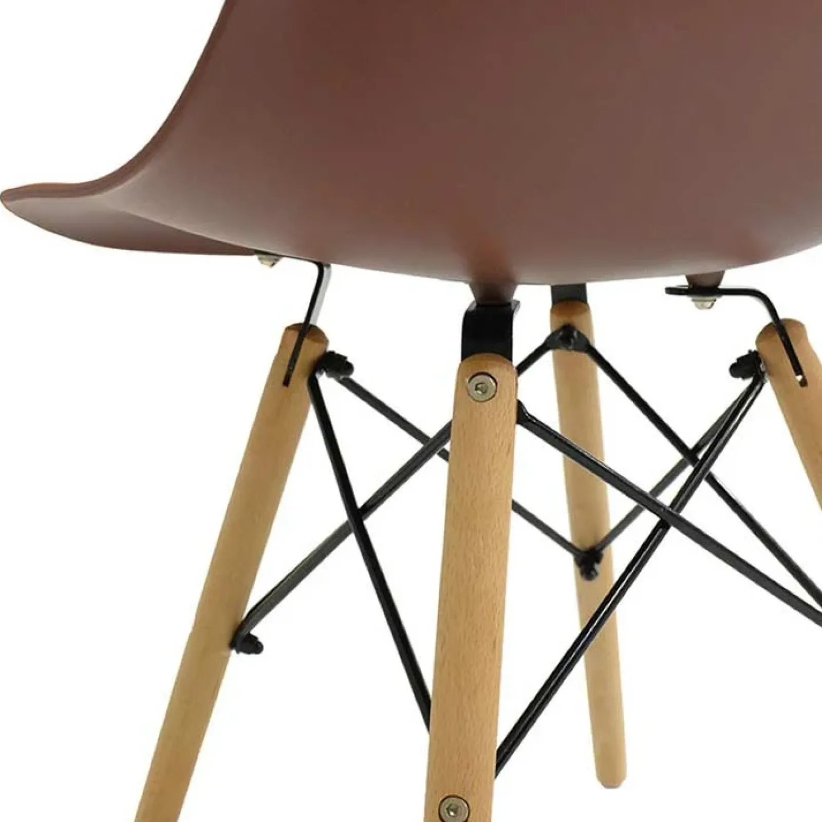 Garnero Arredamenti Sedie Polipropilene-Sedia da pranzo stile scandinavo in polipropilene gambe legno Efesto Marrone