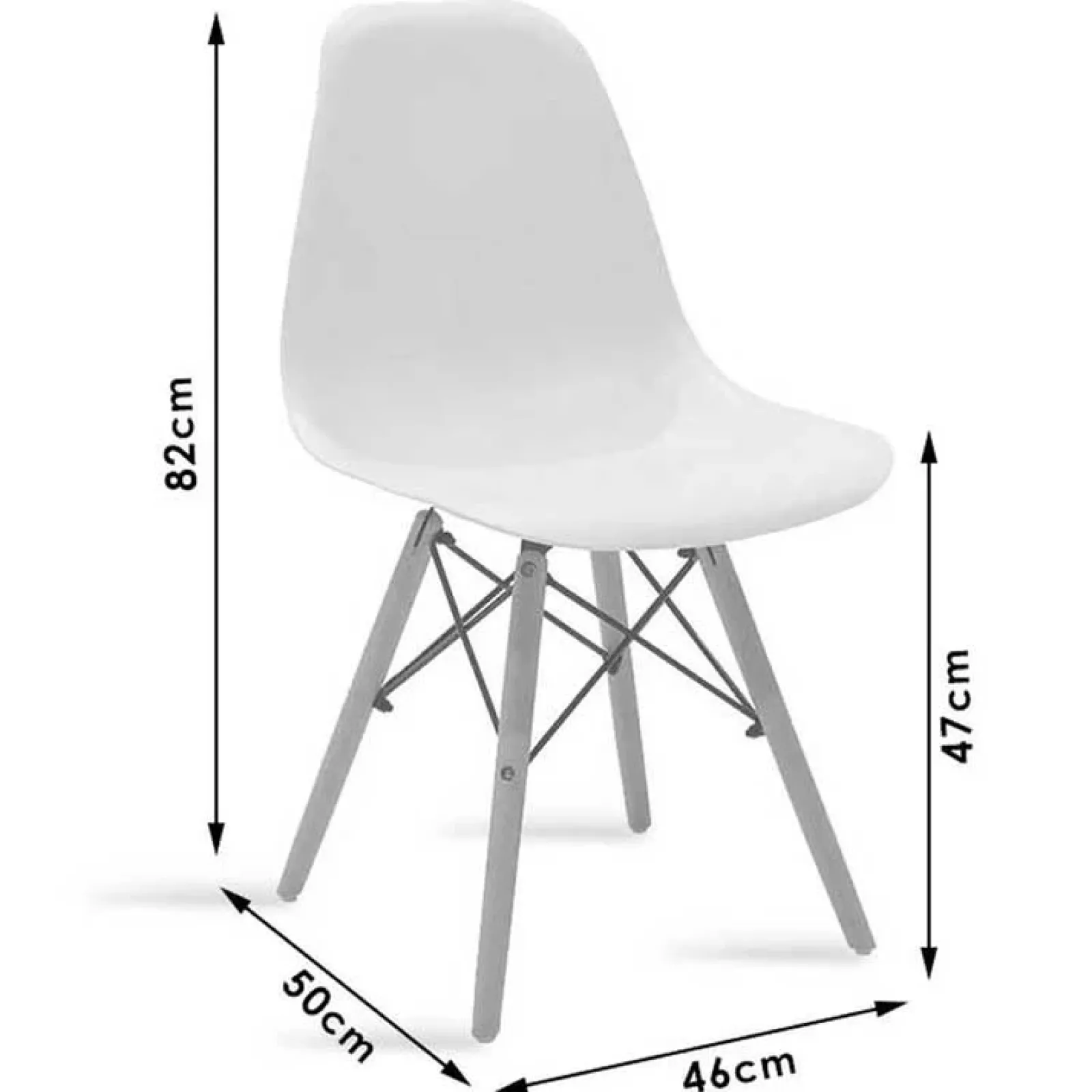 Garnero Arredamenti Sedie Polipropilene-Sedia da pranzo stile scandinavo in polipropilene gambe legno Efesto Marrone