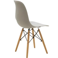 Garnero Arredamenti Sedie Polipropilene-Sedia da pranzo stile scandinavo in polipropilene gambe legno Efesto Grigio