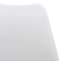 Garnero Arredamenti Sedie Imbottite Ecopelle-Sedia da pranzo stile scandinavo imbottita bianca gambe legno Riccia Bianco - Rovere