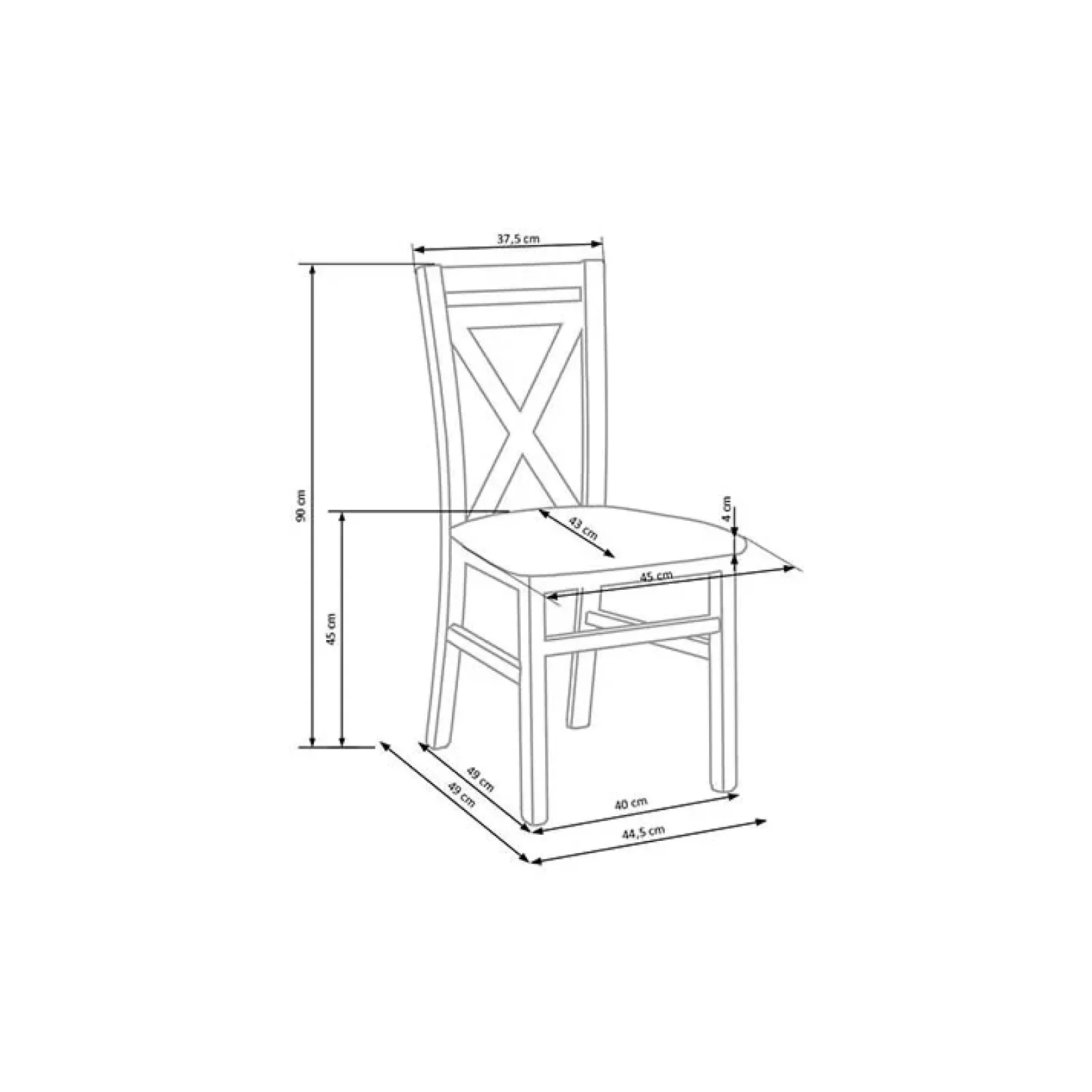 Garnero Arredamenti Sedie In Legno-Sedia da pranzo stile shabby Janet Bianco