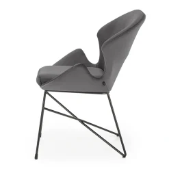 Garnero Arredamenti Sedie In Tessuto-Sedia da sala moderna in tessuto Farro Grigio