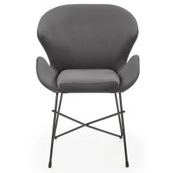 Garnero Arredamenti Sedie In Tessuto-Sedia da sala moderna in tessuto Farro Grigio