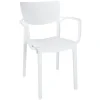 Garnero Arredamenti Sedie Da Giardino|Sedie Polipropilene-Sedia da soggiorno esterno bar dehors polipropilene con braccioli bianco Alba