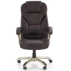 Garnero Arredamenti Sedie Da Ufficio|Sedie Scrivania Ufficio-Sedia da ufficio classica in ecopelle marrone ottone Eclipse