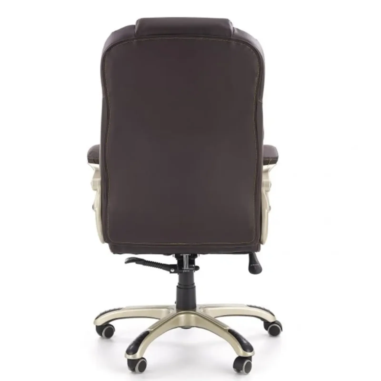 Garnero Arredamenti Sedie Da Ufficio|Sedie Scrivania Ufficio-Sedia da ufficio classica in ecopelle marrone ottone Eclipse